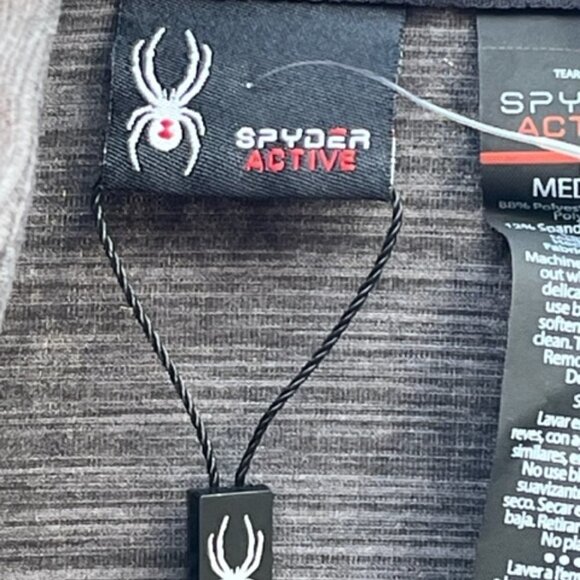 Spyder Shirt Men's Mock Neck Long Sleeve Active Pro Web Grey Stretch Sz Med NWOT - Picture 12 of 13